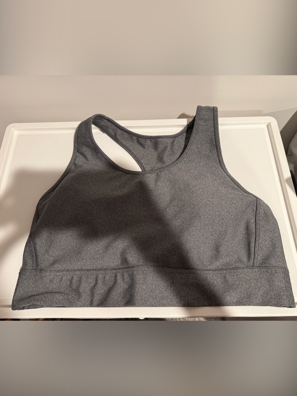 DSG Charcoal Gray Racerback Sports Bra with Wide Band
